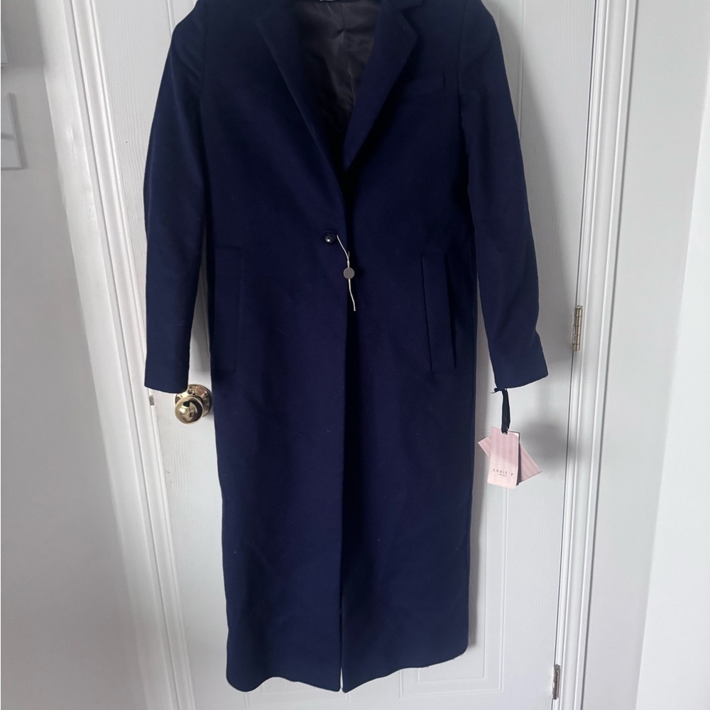 Annie P Navy   Wool Coat made in Italy size 40 ( Eur) New